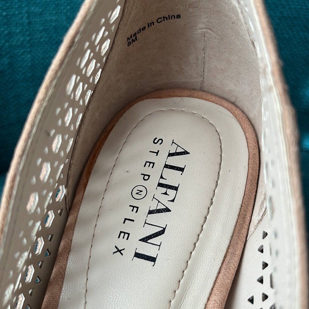 Alfani Nude/Cream Laser-Cut Pointed Toe Heels - Picture 8 of 9